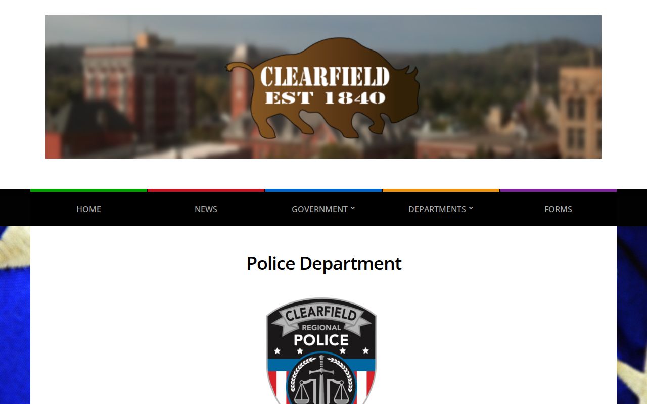 Clearfield County Clearfield Regional Police official booking-record source page